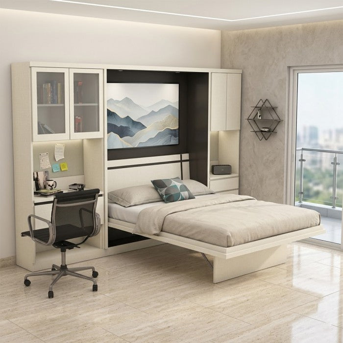 Optima – Wallbed with Study Table & Loft Storage Space
