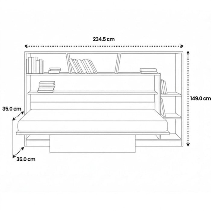 Electra B – Compact Horizontal Wallbed with Storage