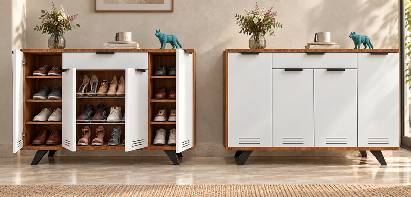 Madison – White Shoe Rack with Ventilated Storage