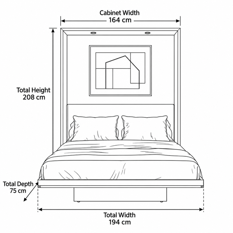 Oliver A – Space Saving Wallbed with Foldable Leg Flap