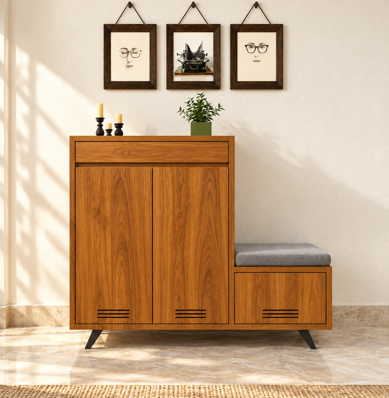 Modern Wooden Shoe Rack with Seat – Ranger