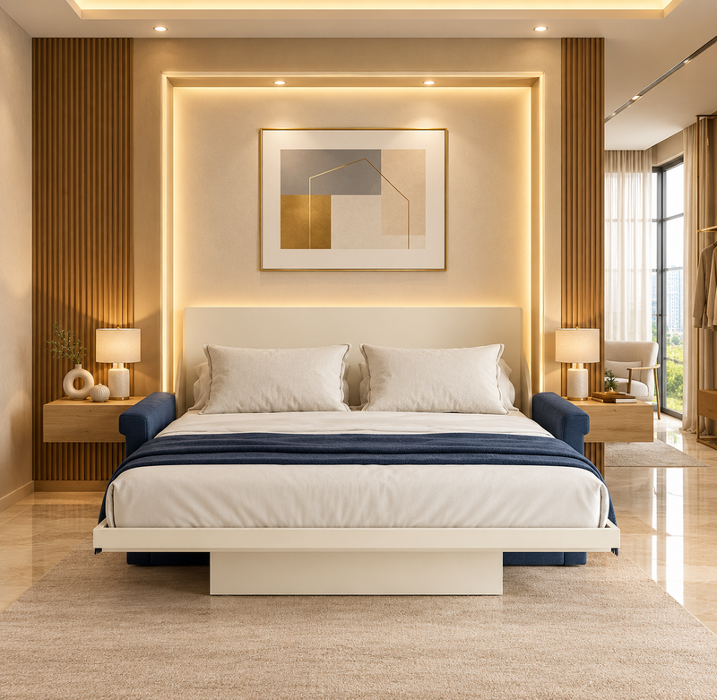Oliver A – Space Saving Wallbed with Foldable Leg Flap