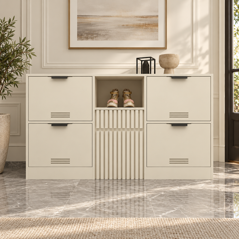 Wayfair – Modern Wooden Shoe Rack with Ventilated Shelves