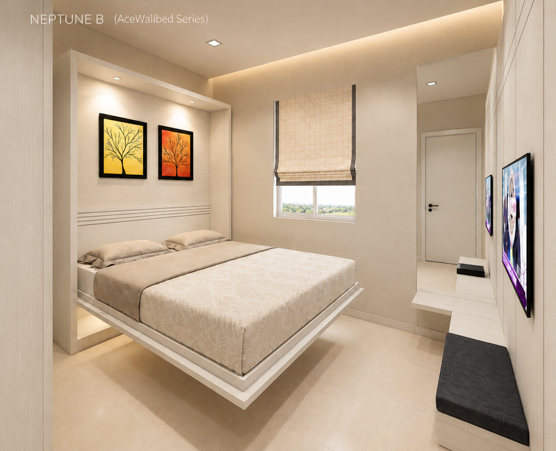 Neptune B – Wallbed with Study Flap & Space Saving Design